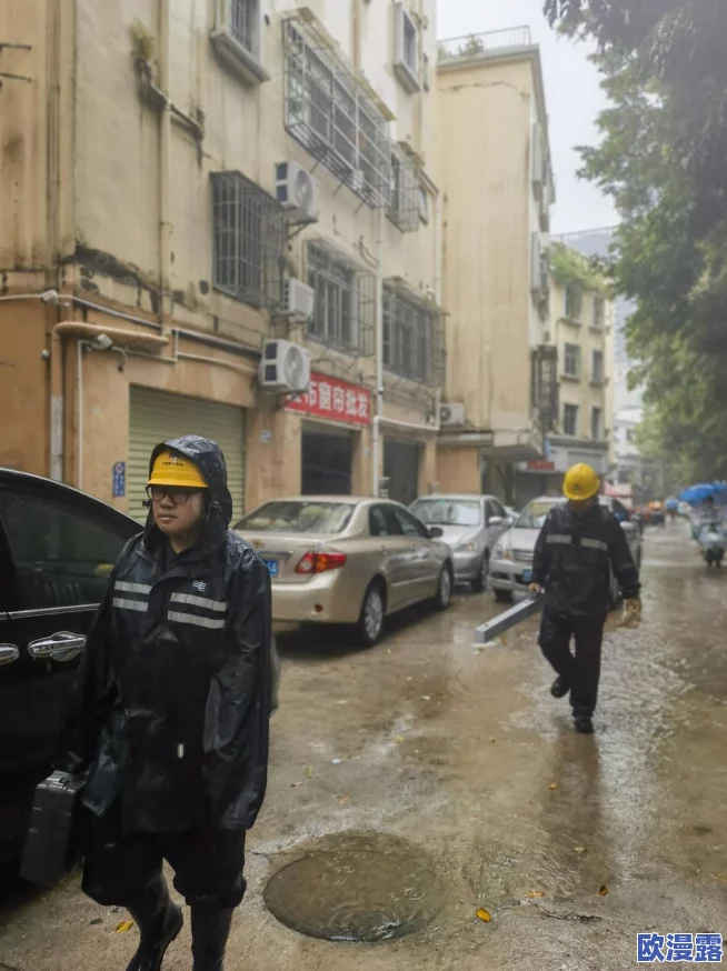 8MAⅤ532外勤突然下雨，工作人员迅速采取应对措施确保任务顺利进行